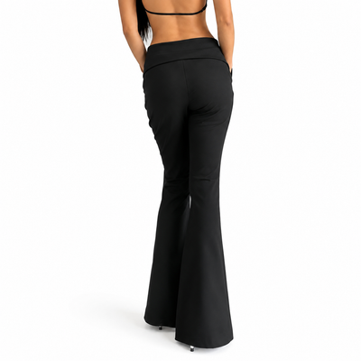 Goth Dark Low Waist Flare Pants