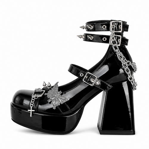Black Cathedral Platform Heels