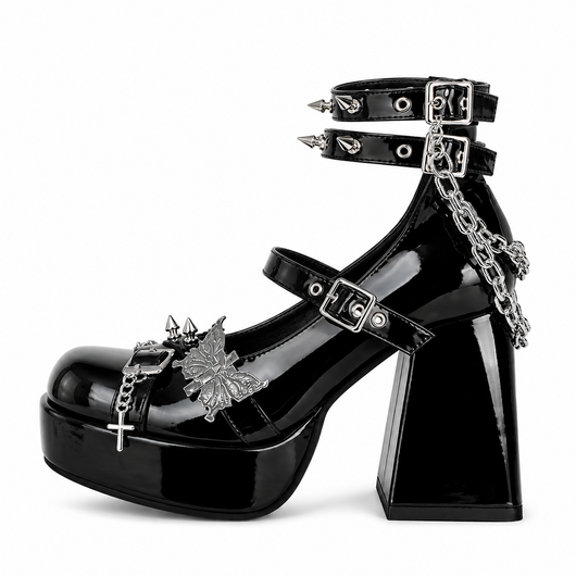 Black Cathedral Platform Heels