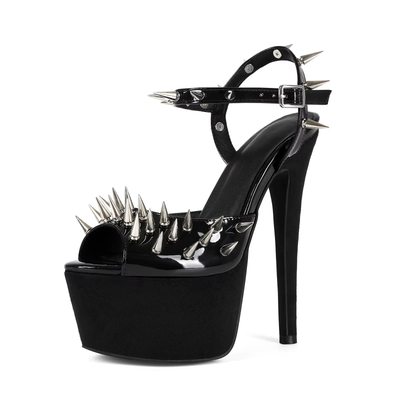 Black Spiked Heels