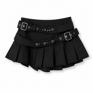 Rivet Belt Mini Skirt