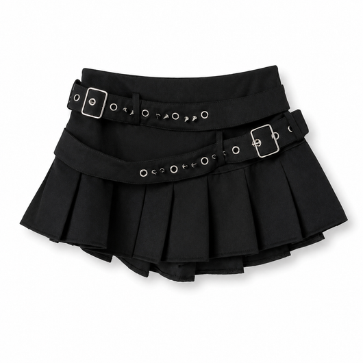 Rivet Belt Mini Skirt