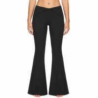 Goth Dark Low Waist Flare Pants