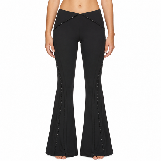 Goth Dark Low Waist Flare Pants