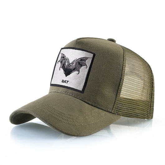Baseball Cap With Bat Embroidery