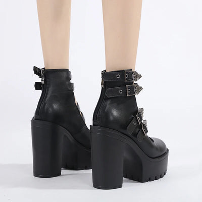 Goth Block Heels