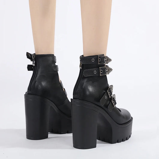 Goth Block Heels