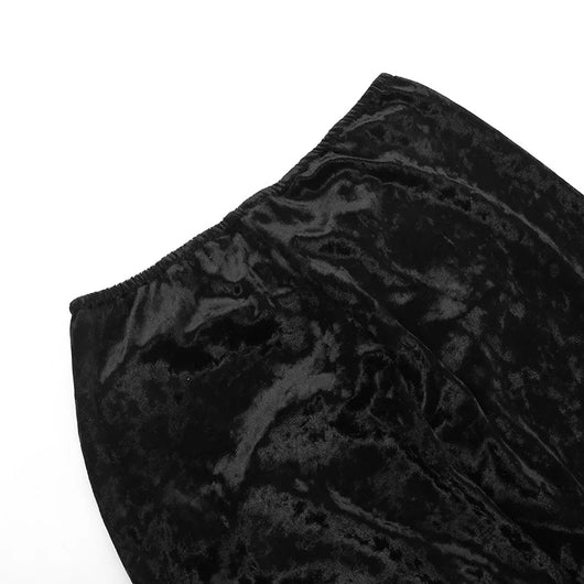Dark Ruched Gothic Skirt High Waist