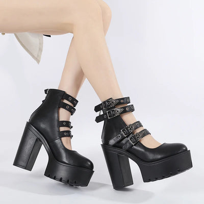 Goth Block Heels