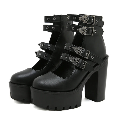 Goth Block Heels