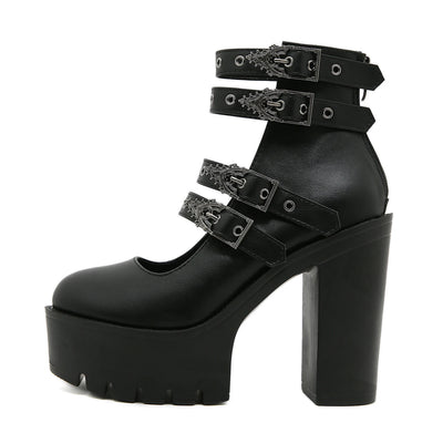 Goth Block Heels