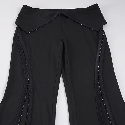 Goth Dark Low Waist Flare Pants