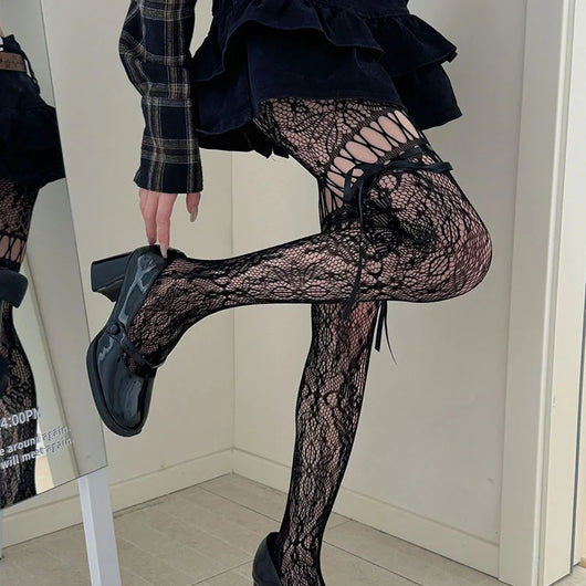JK Lace Bow Tights