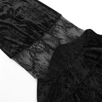 Dark Ruched Gothic Skirt High Waist