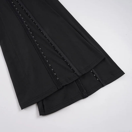 Goth Dark Low Waist Flare Pants