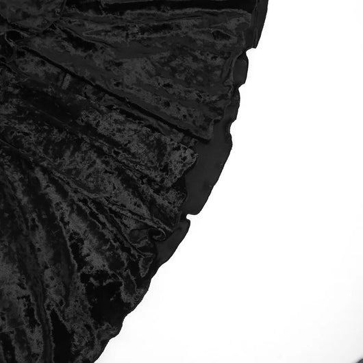 Dark Ruched Gothic Skirt High Waist