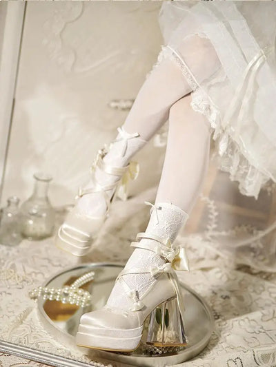 Glass Flower High Heels