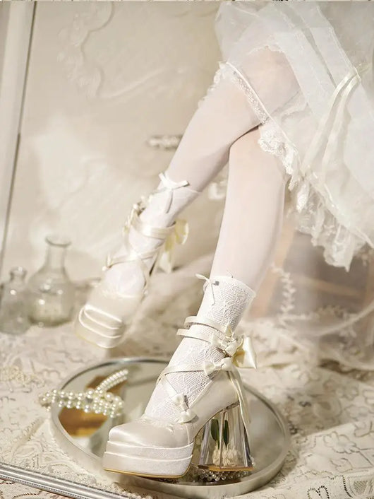 Glass Flower High Heels