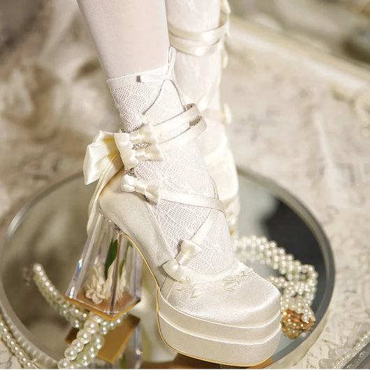 Glass Flower High Heels
