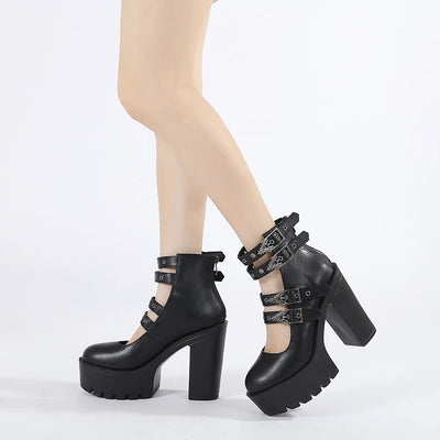 Goth Block Heels