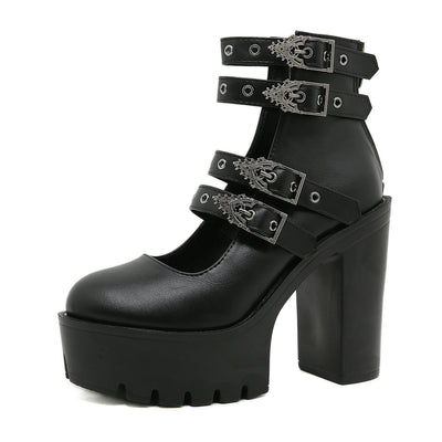 Goth Block Heels