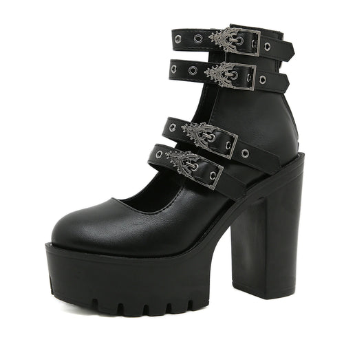 Goth Block Heels
