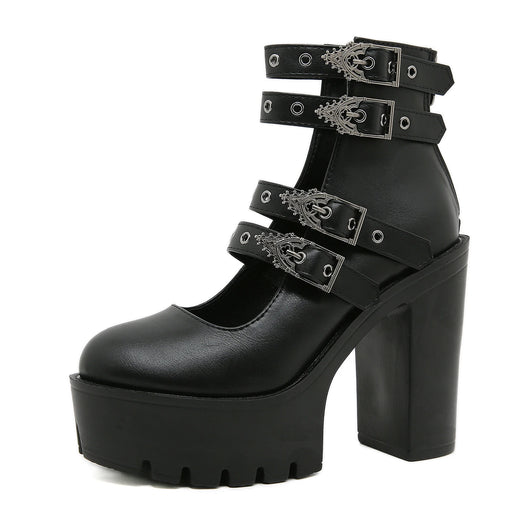 Goth Block Heels