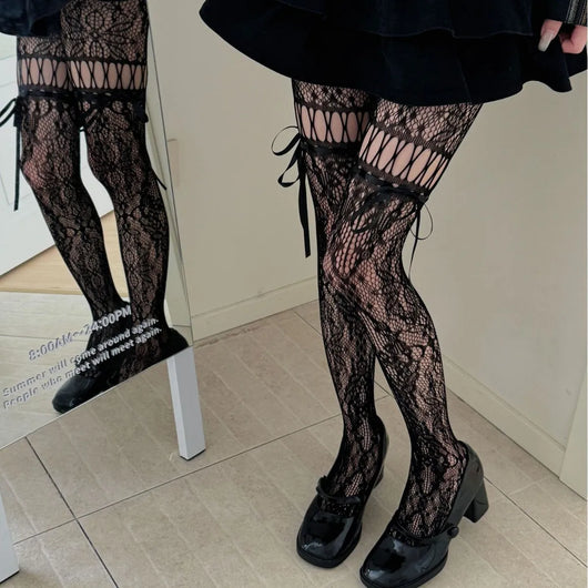 JK Lace Bow Tights
