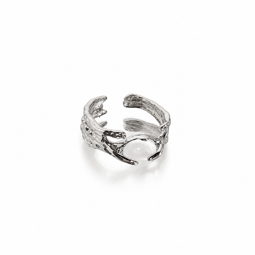 Goth Thorns Black Silver Color Ring