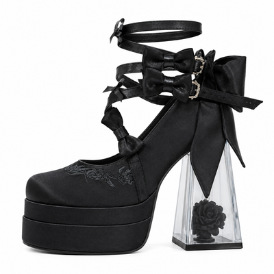 Glass Flower High Heels