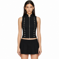 Studded Zip Top