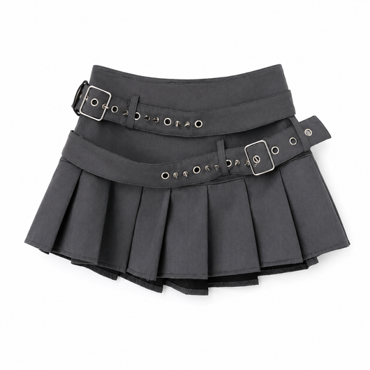 Rivet Belt Mini Skirt