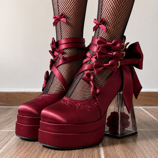 Glass Flower High Heels