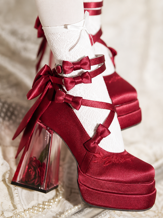 Glass Flower High Heels